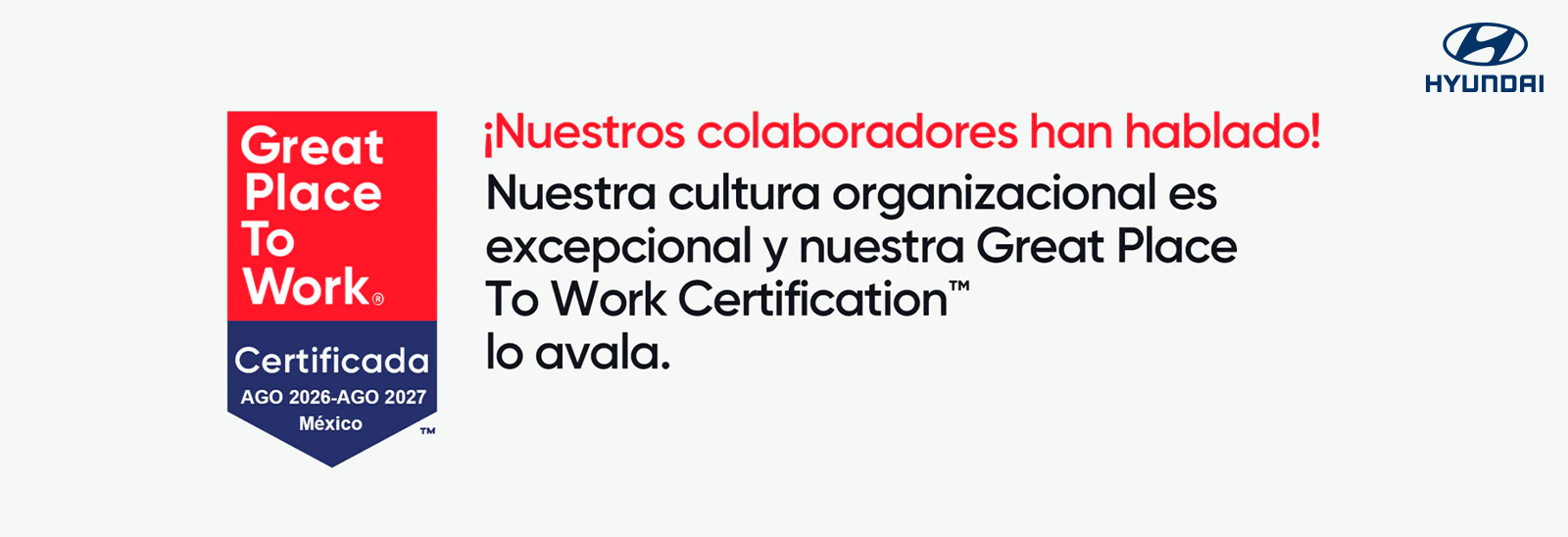 Hyundai México, certificado como Great Place To Work 2026