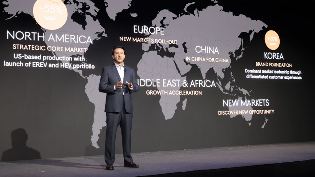 CEO de Hyundai Motor explicando los objetivos de expansión de vehículos electrificados y liderazgo tecnológico